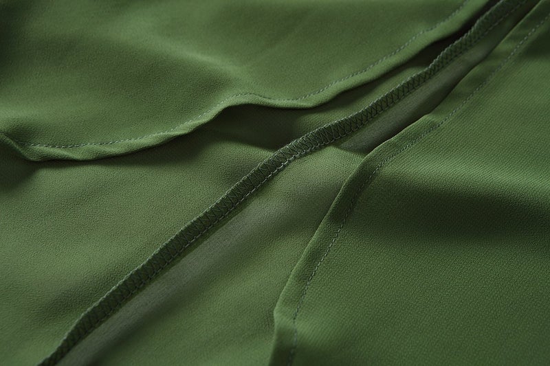 olrain Women's Floral Print Sheer Chiffon 3/4 Bat Sleeve Casual Loose Kimono Cardigan Capes (X-Large, Deep Green) - Image 4